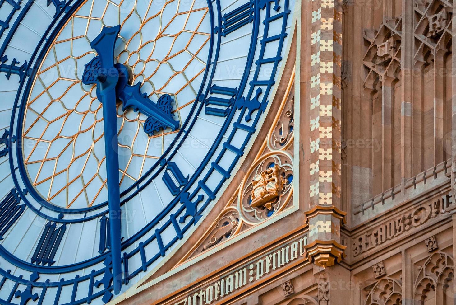 Close up view of the Big Ben clock tower and Westminster in London. photo