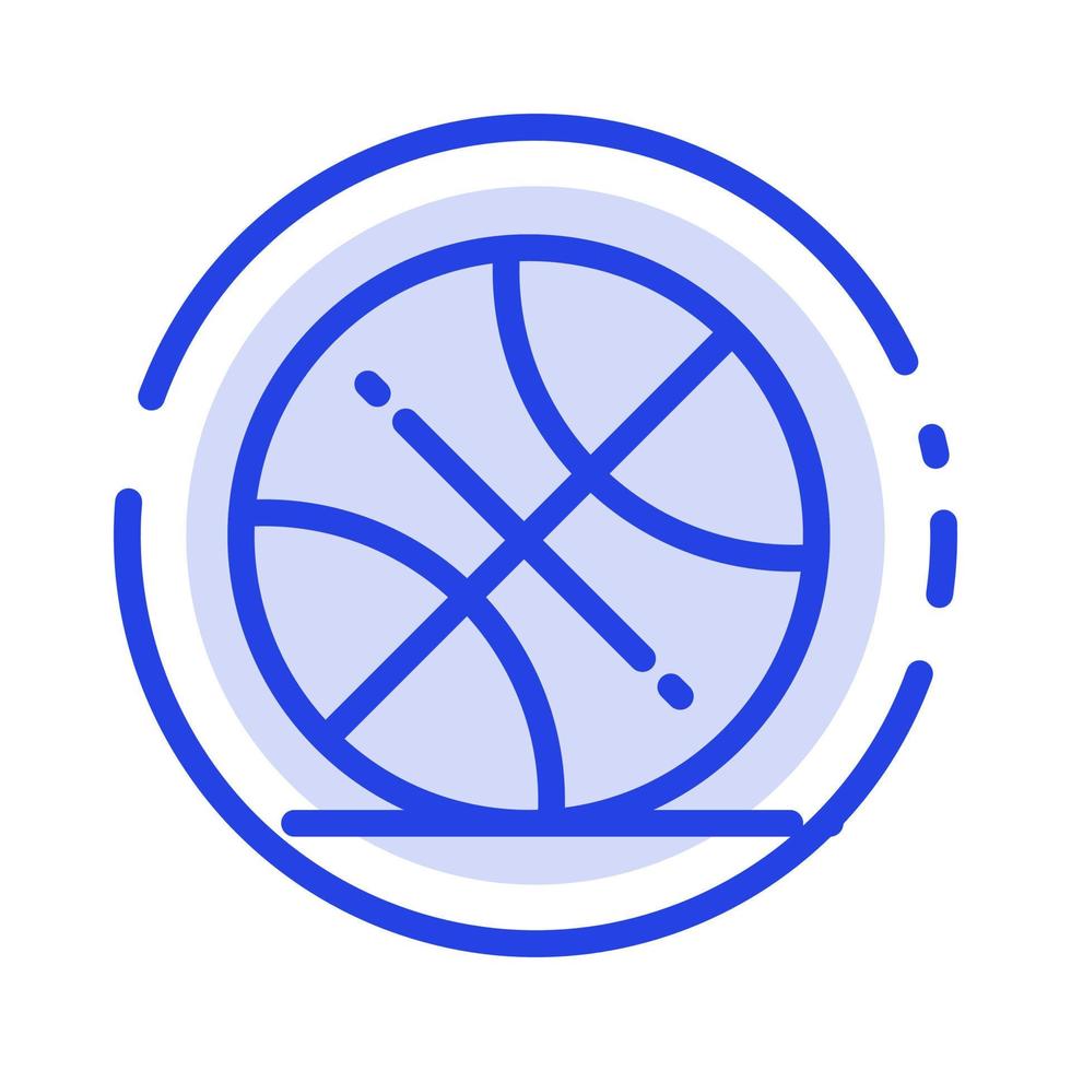 baloncesto pelota deportes usa azul línea punteada icono de línea vector