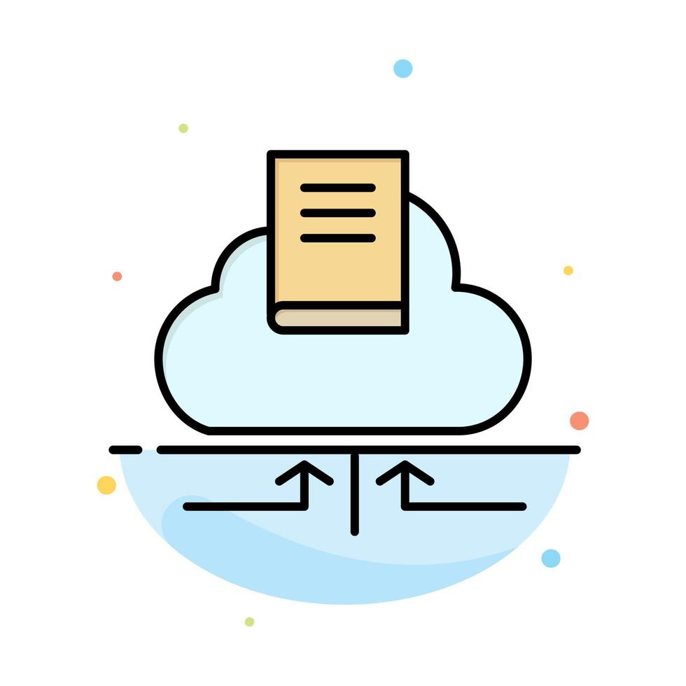 Cloud Arrow Book Notebook Abstract Flat Color Icon Template vector