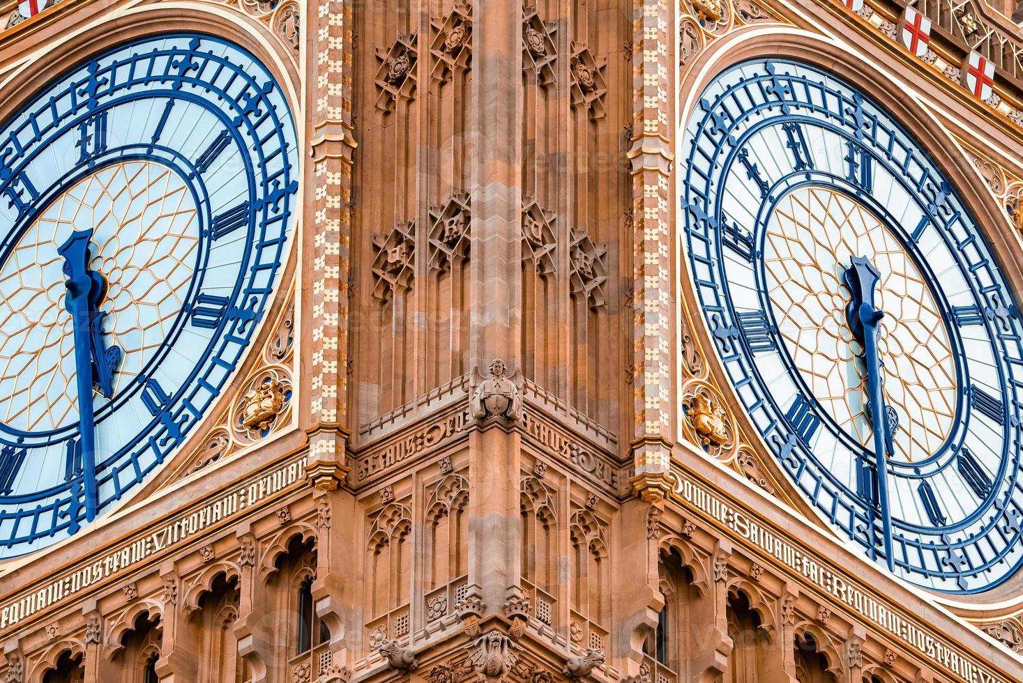 Close up view of the Big Ben clock tower and Westminster in London. photo