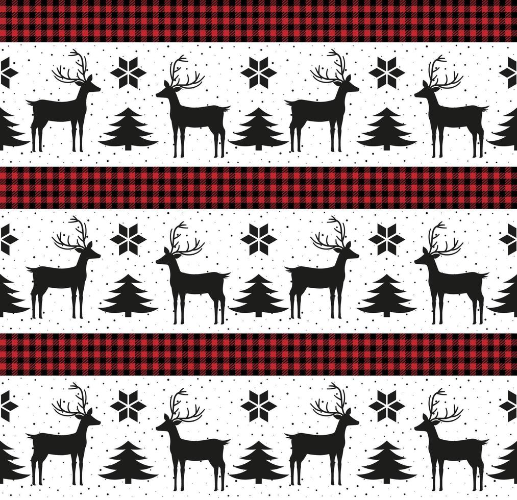 Christmas and New Year pattern at Buffalo Plaid. Festive background for design and print vector