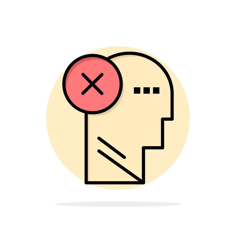 Brain Failure Head Human Mark Mind Thinking Abstract Circle Background Flat color Icon vector