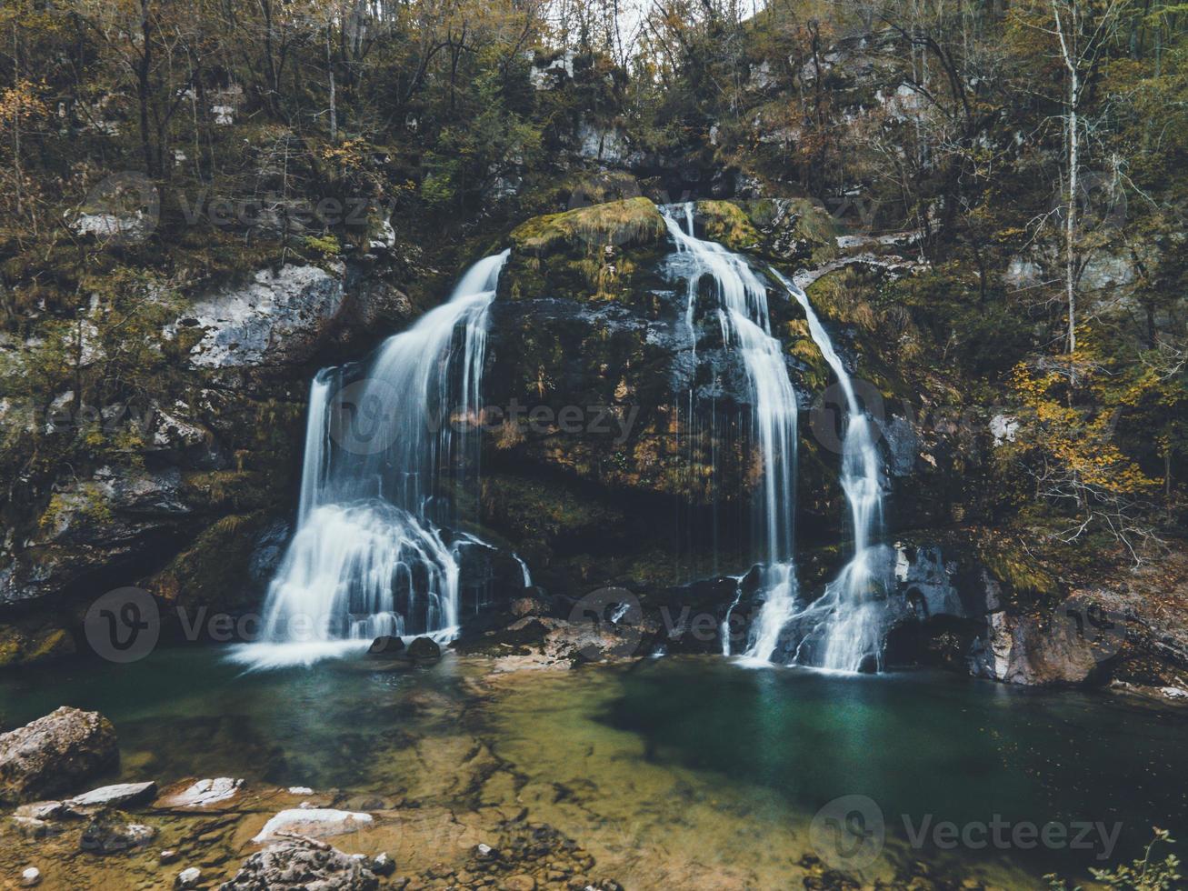 Slap Virje by drone in Slovenia photo