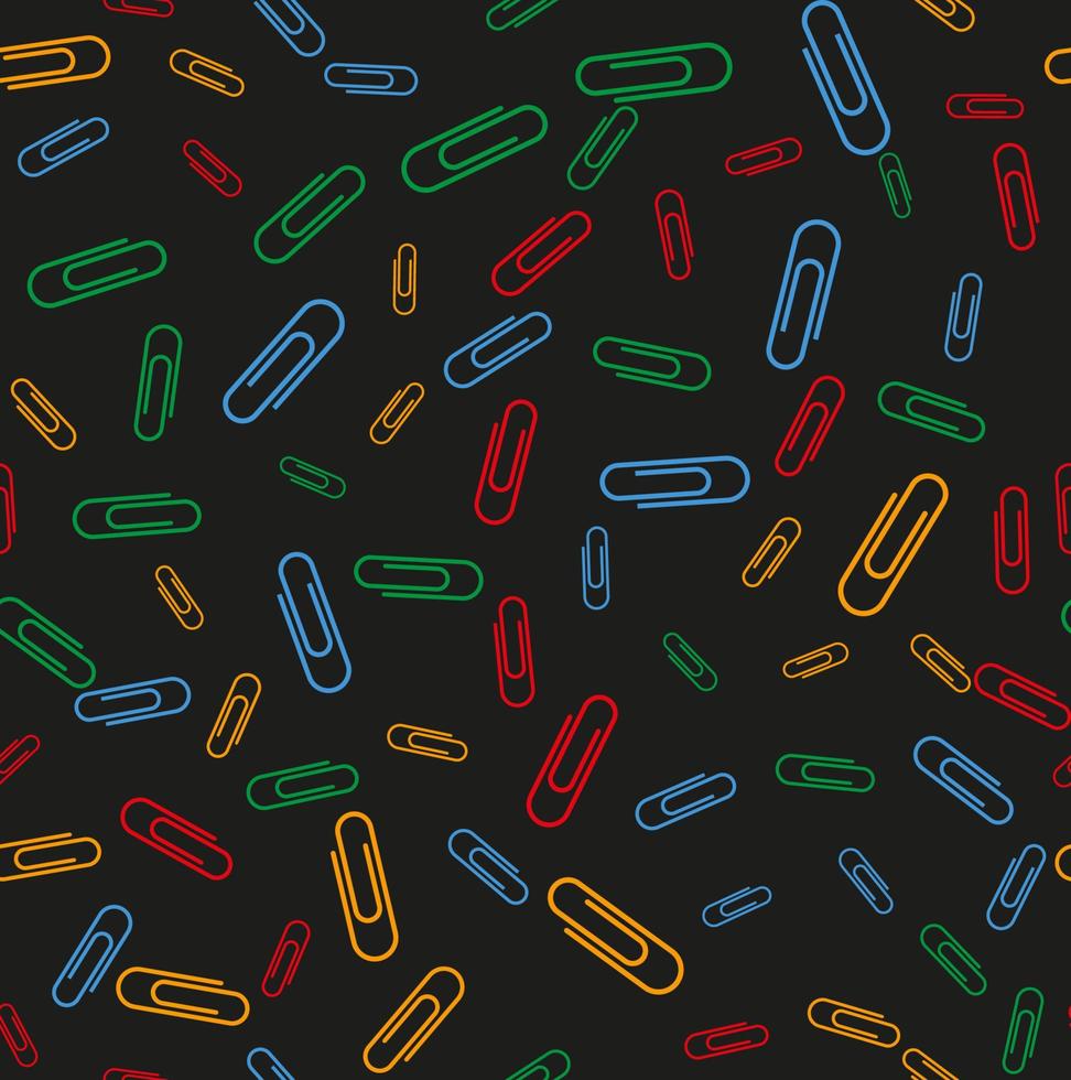 Color Paper clip icon isolated seamless pattern on white background. Vector. vector