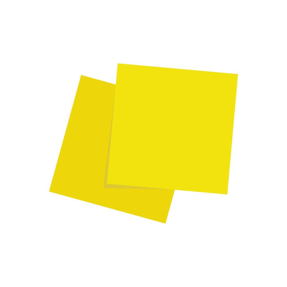 Yellow stick note isolated on white background, vector illustration