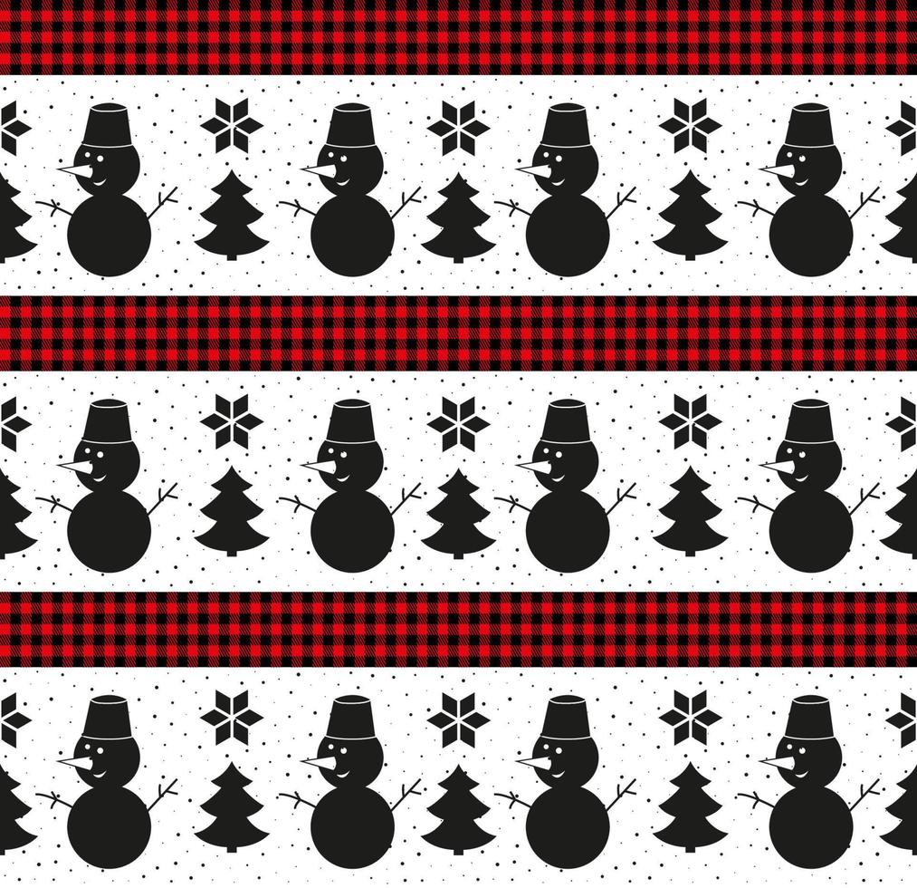 Christmas and New Year pattern at Buffalo Plaid. Festive background for design and print vector
