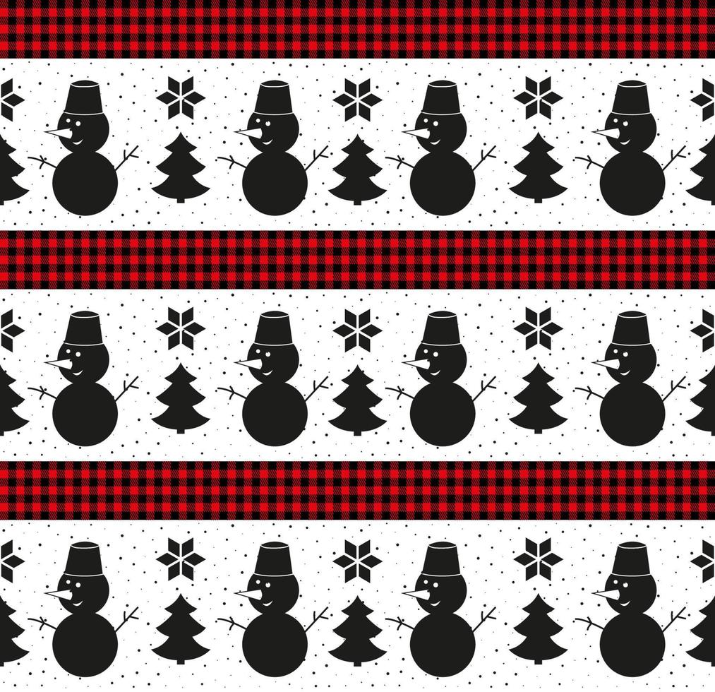 Christmas and New Year pattern at Buffalo Plaid. Festive background for design and print vector