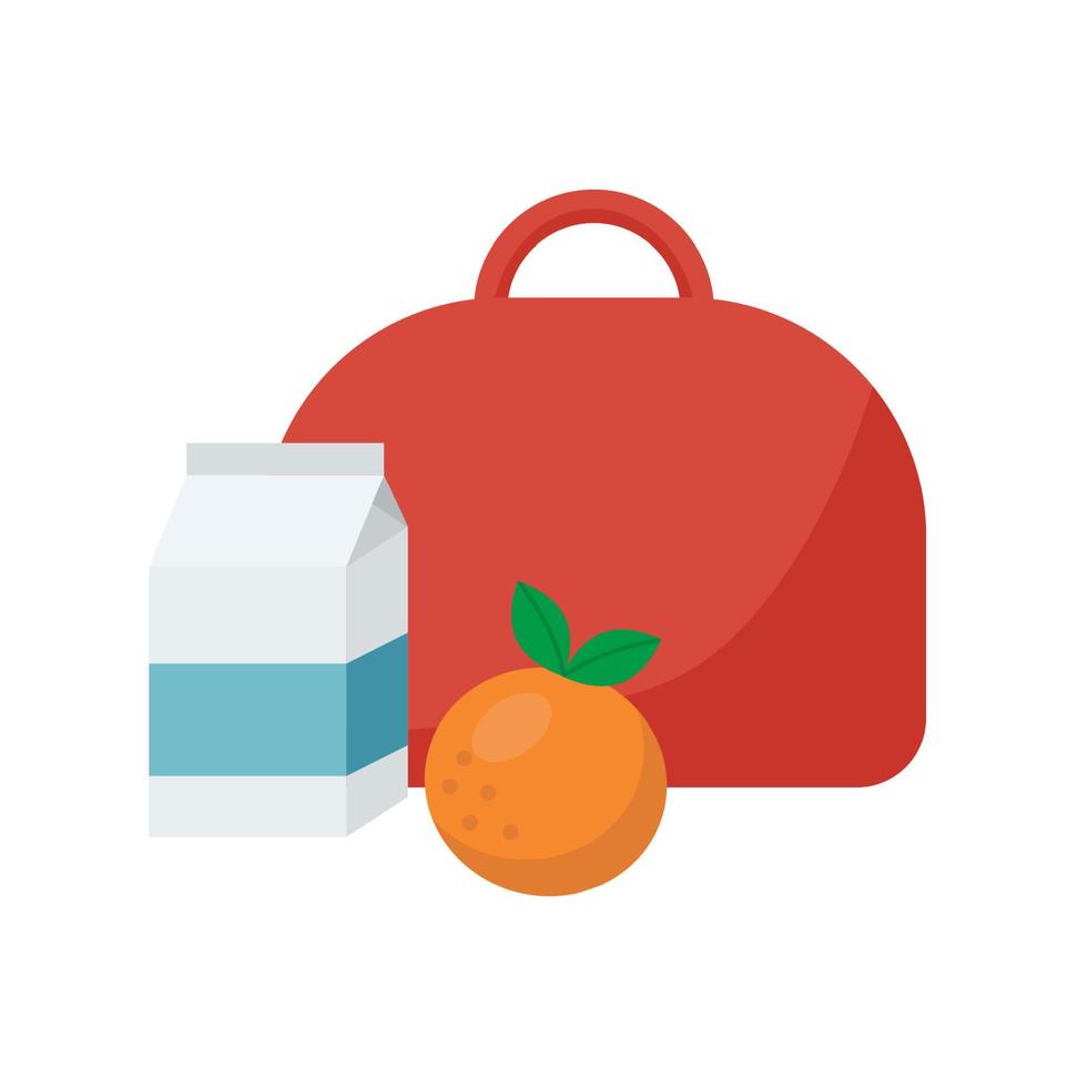 School lunch food boxes meal and snack. Vector illustration in flat style