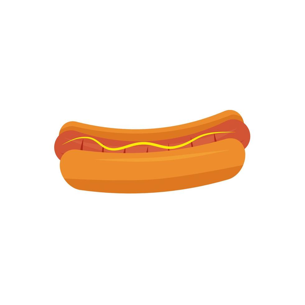 hot dog aislado sobre fondo blanco vector ilustración plana