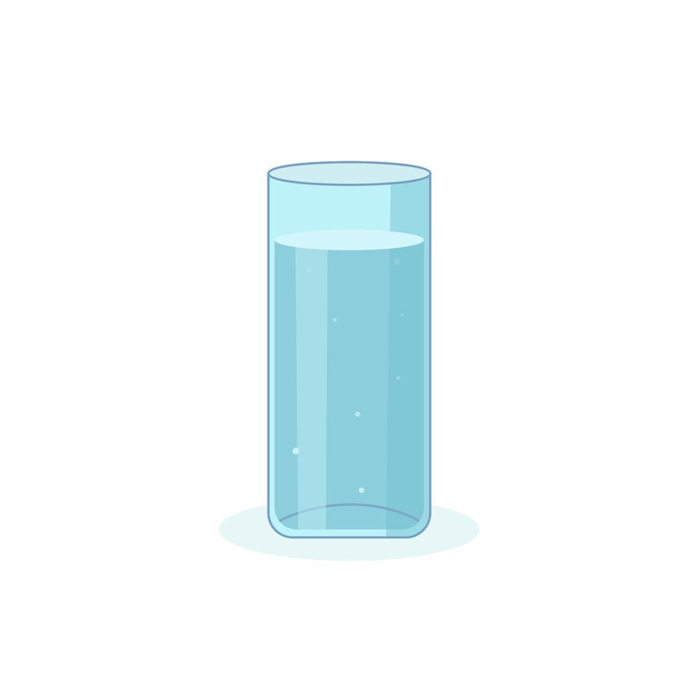 GLASS OF WATER. DRINK PLENTY OF WATER. CARTOON STYLE vector