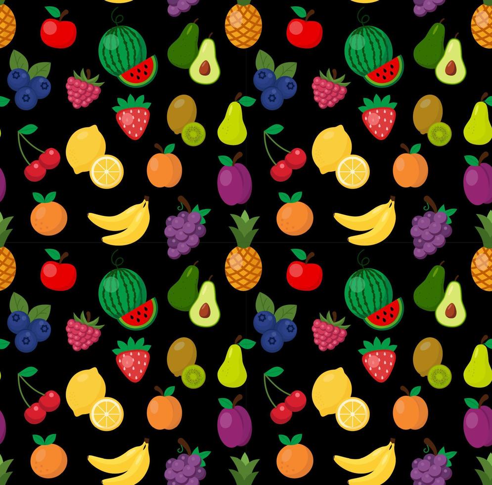 Linda fruta verano patrón sin costuras eps 10 ilustración vectorial vector