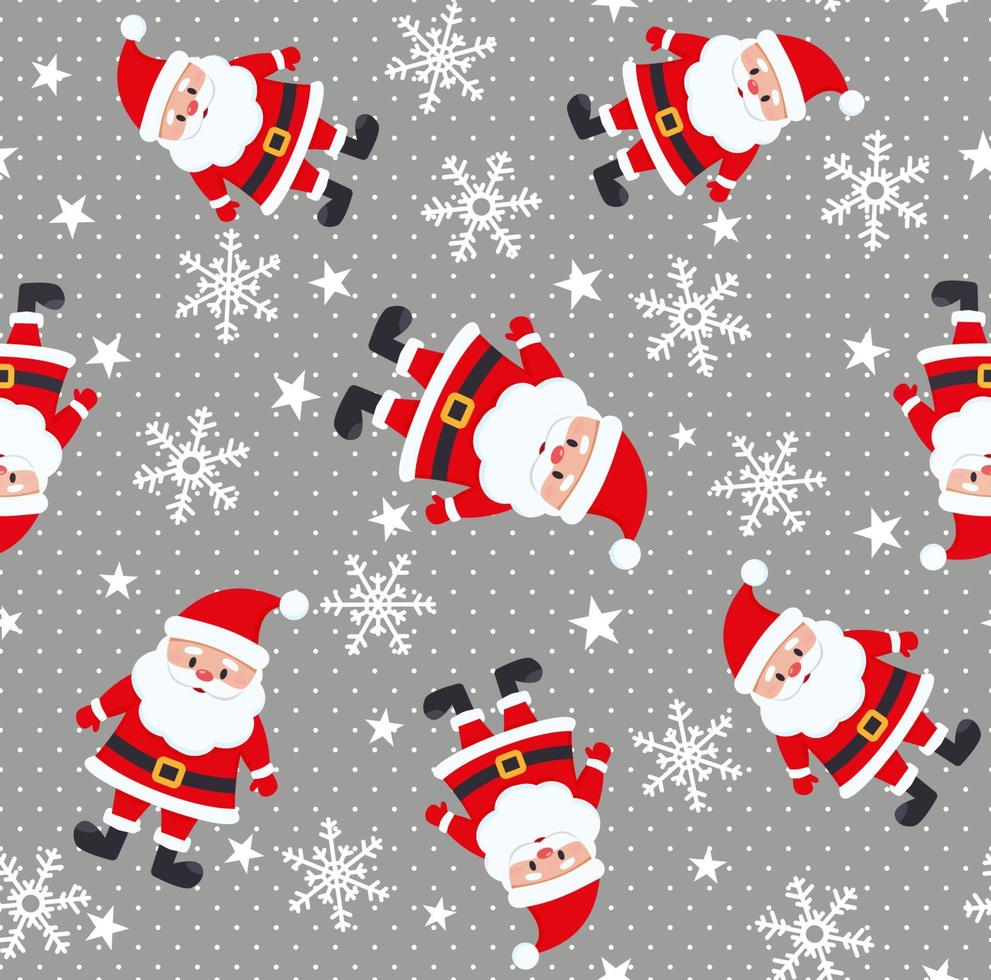 Christmas seamless pattern in santa claus and snowflakes for print and web design vector