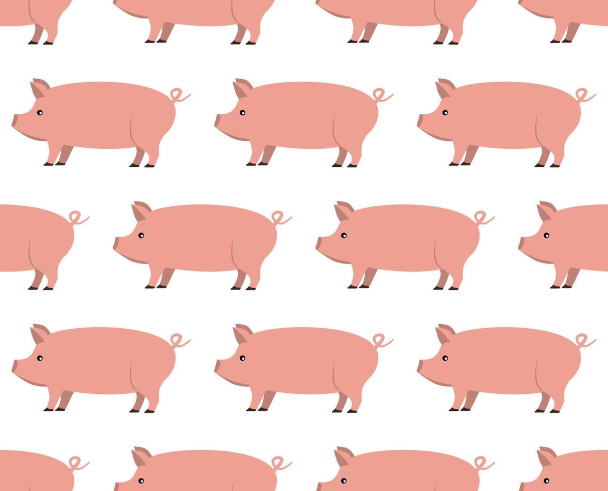 Vector illustration, seamless pattern with cute pigs noses.