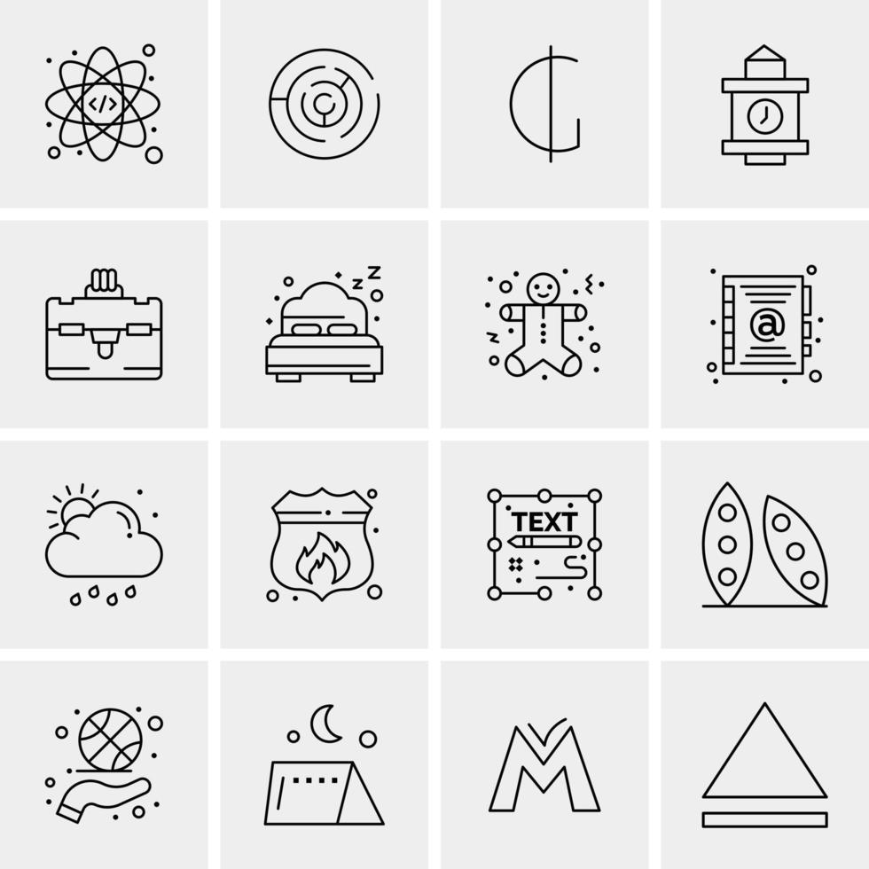 16 iconos de negocios universales vector ilustración de icono creativo para usar en proyectos relacionados con la web y dispositivos móviles