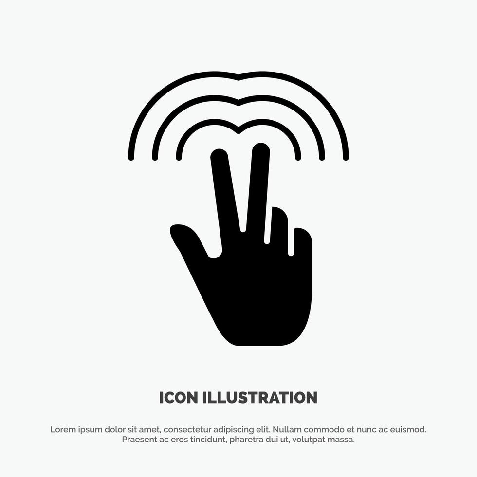 Double Gestures Hand Tab solid Glyph Icon vector