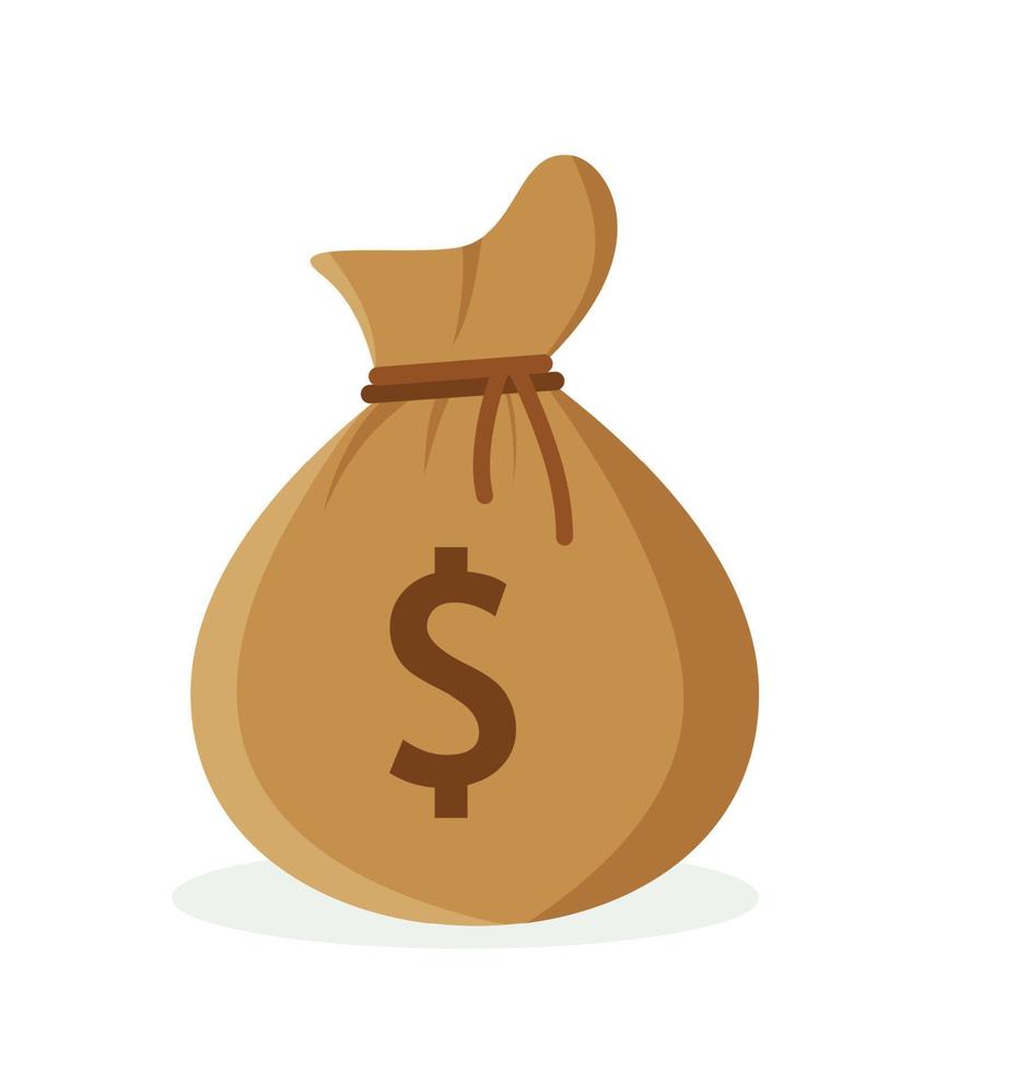 bolsa de dinero con signo de dólar. ilustración vectorial para web, aplicación móvil en diseño plano. vector