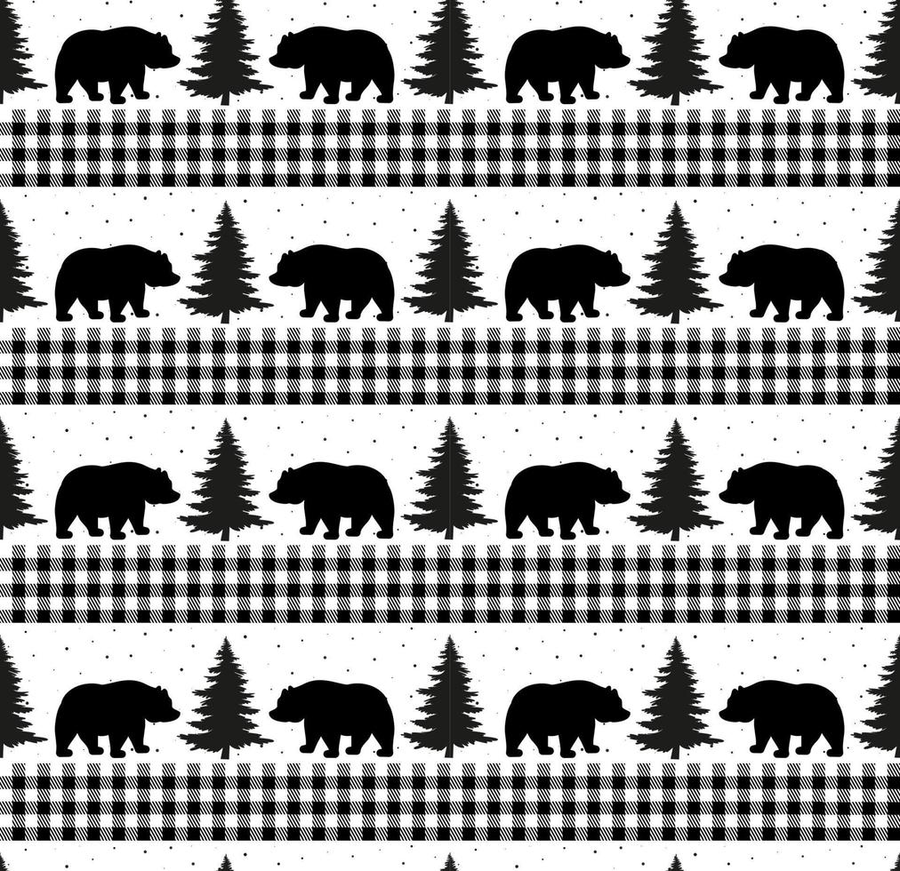 Christmas and New Year pattern at Buffalo Plaid. Festive background for design and print vector