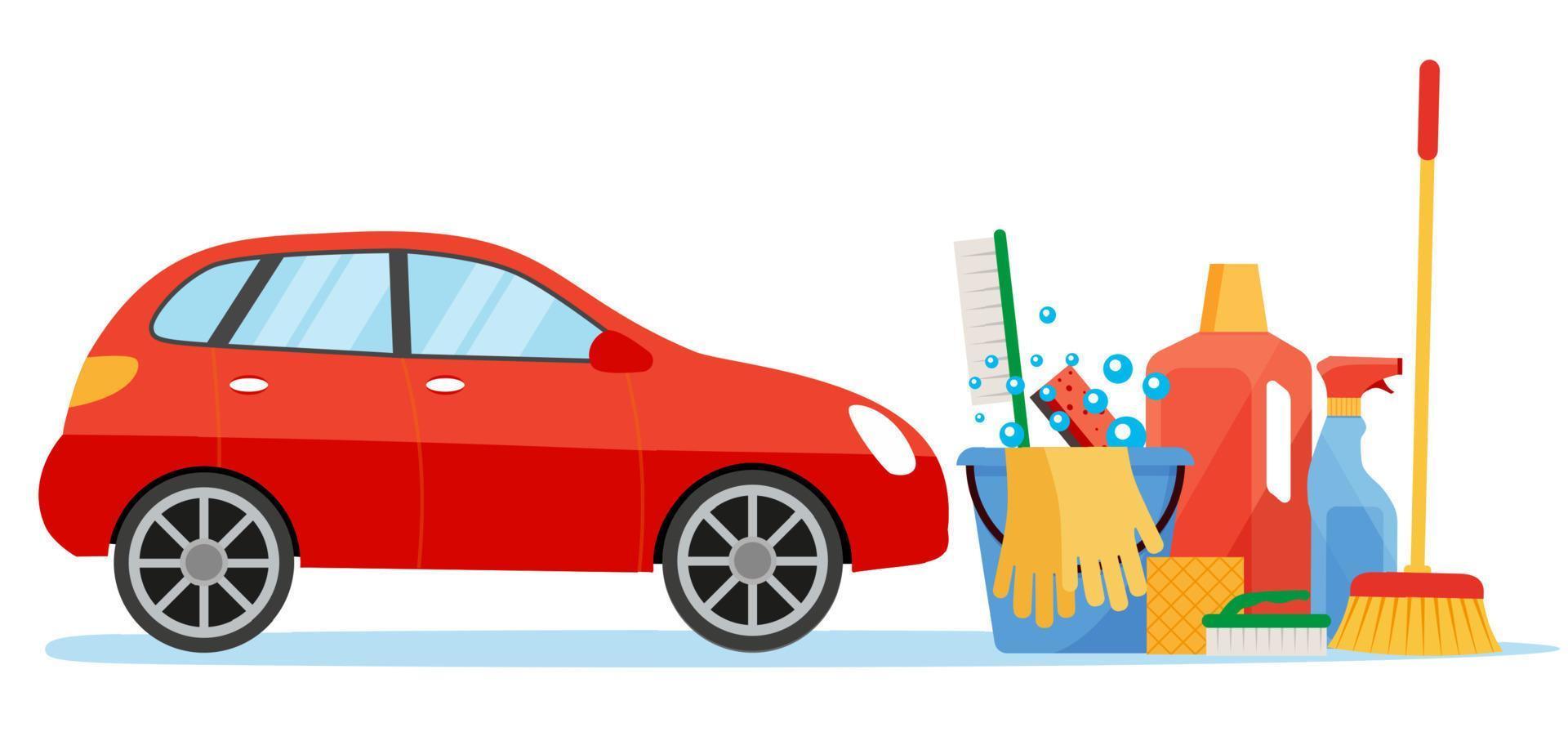 servicio de lavado de autos. ilustraciones web en estilo plano. vector