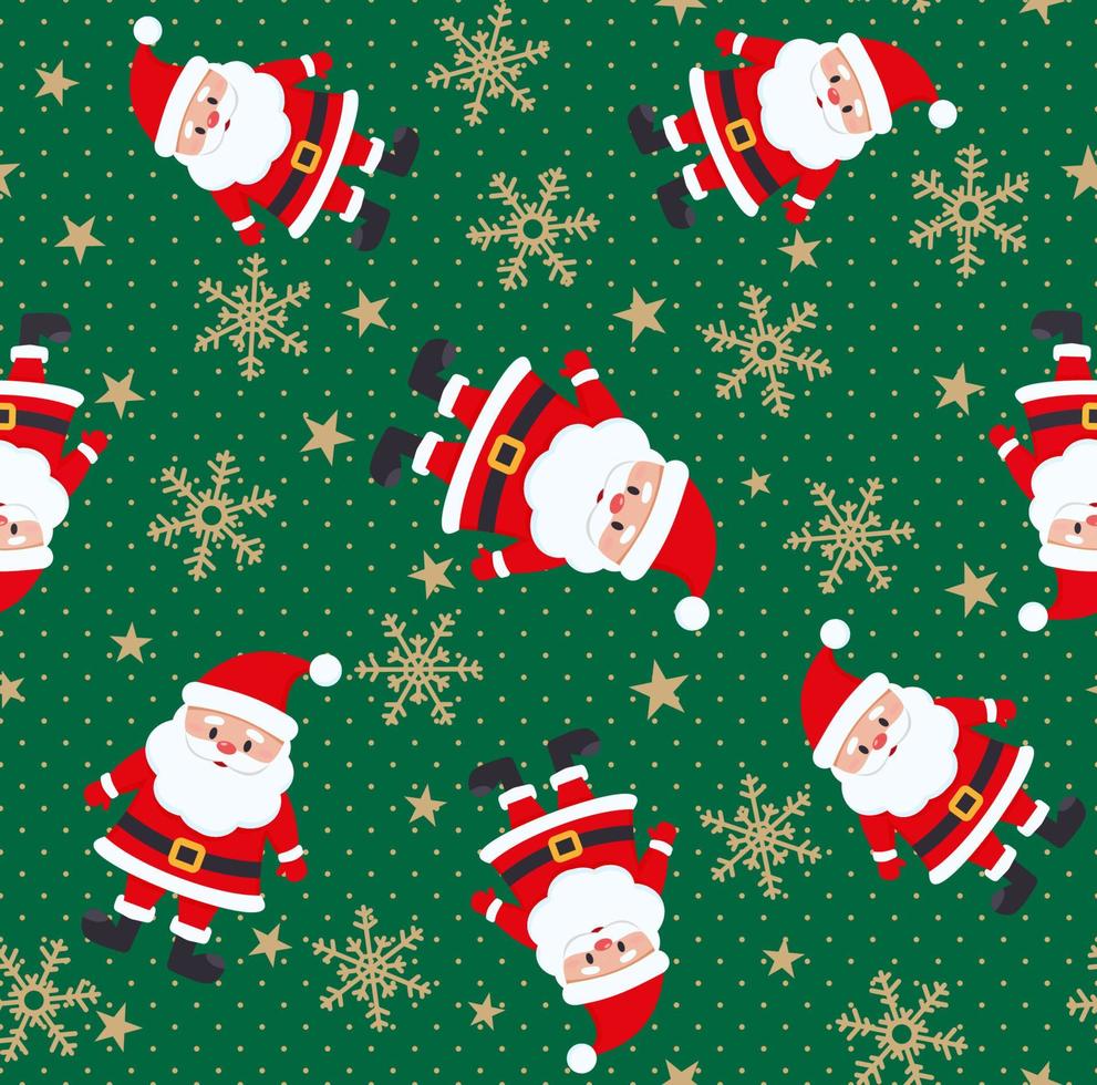 Christmas seamless pattern in santa claus and snowflakes for print and web design vector
