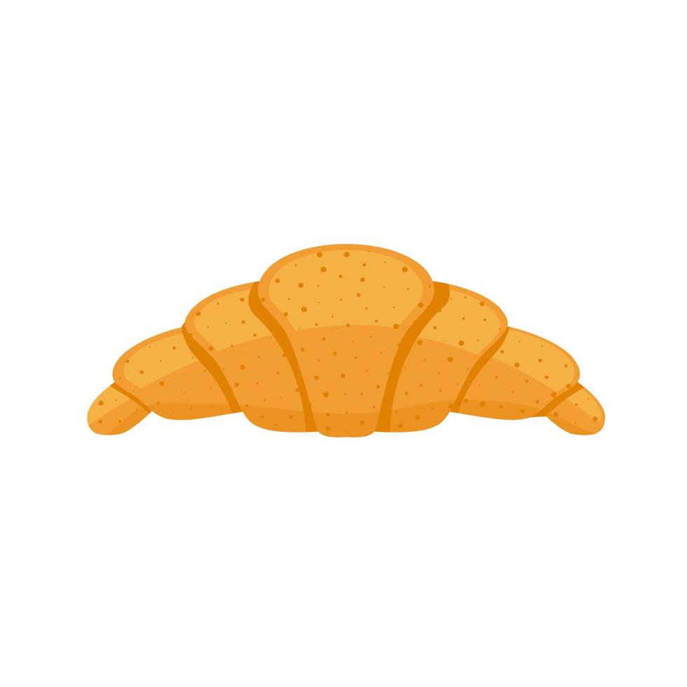 horneado de croissant, estilo de dibujos animados, aislado en fondo blanco vector