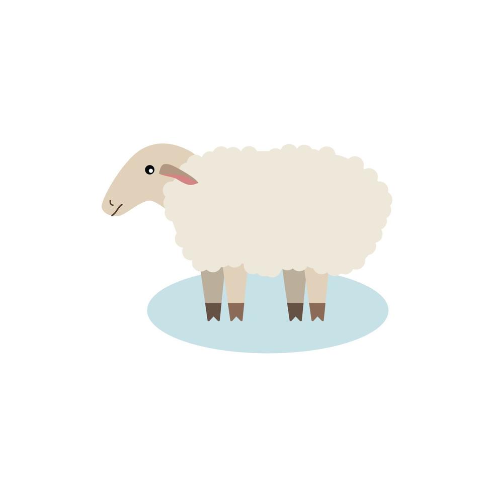 icono de oveja estilo plano sobre fondo blanco vector