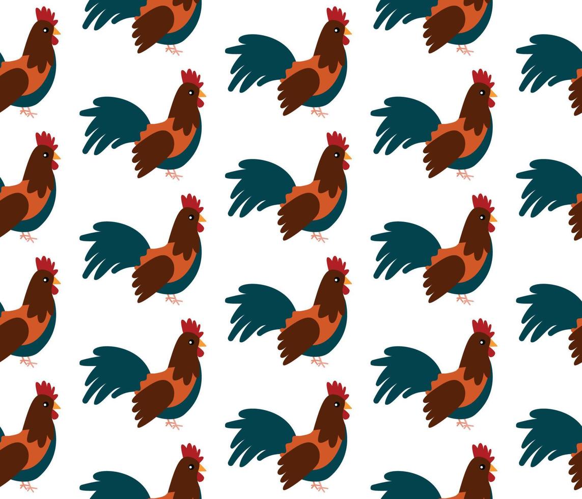 ilustración de dibujos animados de vector de gallos y gallinas