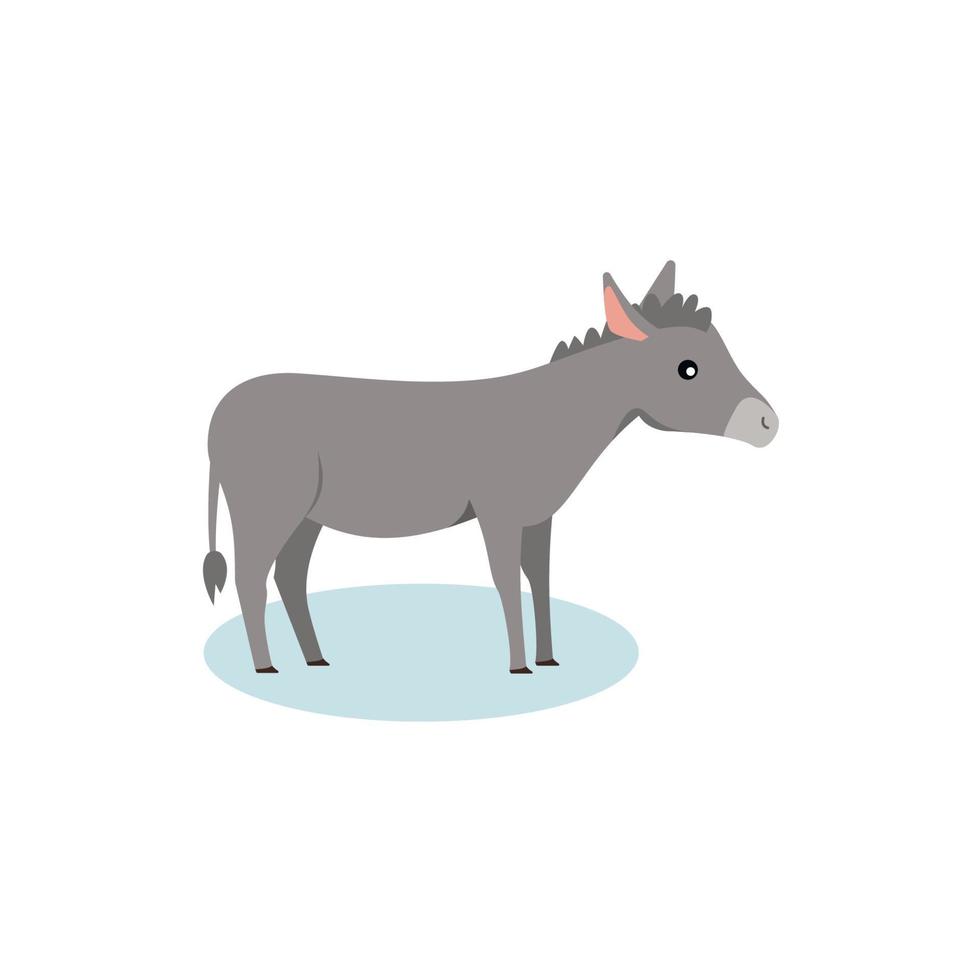 icono de burro estilo plano sobre fondo blanco vector