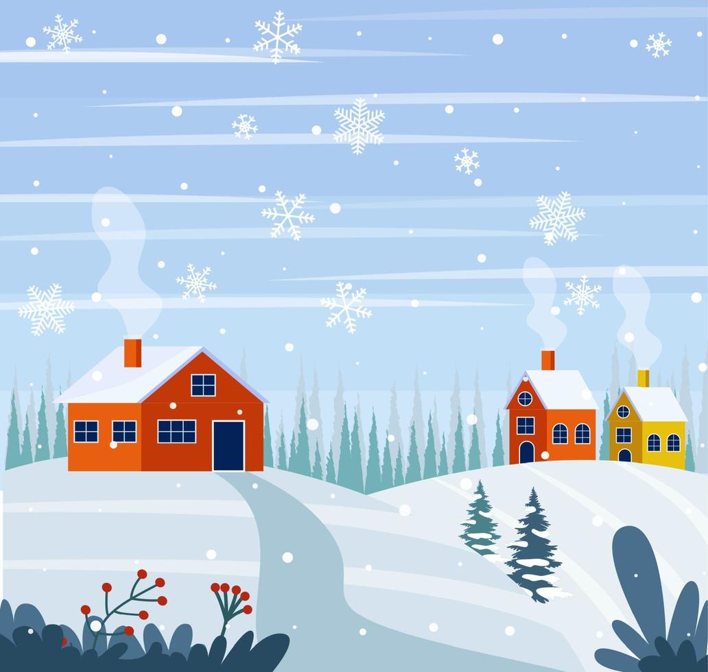 paisaje de invierno transparente de vector. tarjeta de navidad eps 10 vector