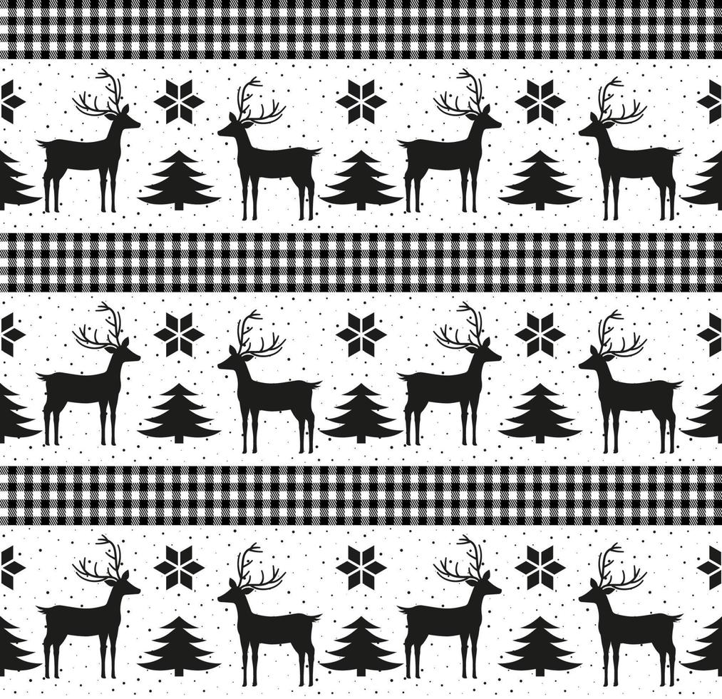 Christmas and New Year pattern at Buffalo Plaid. Festive background for design and print vector