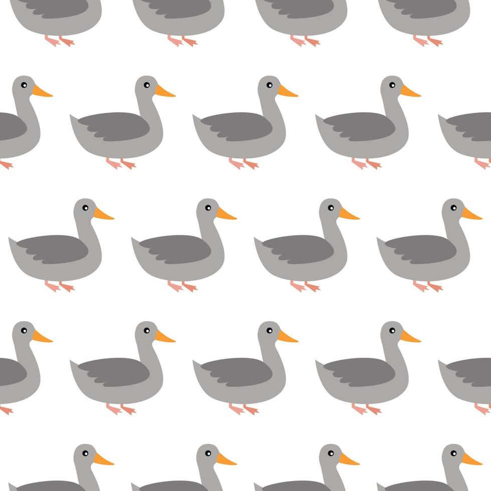 Cute seamless pattern with yellow rubber duck on white background. Duck toy baby shower illustration. vector