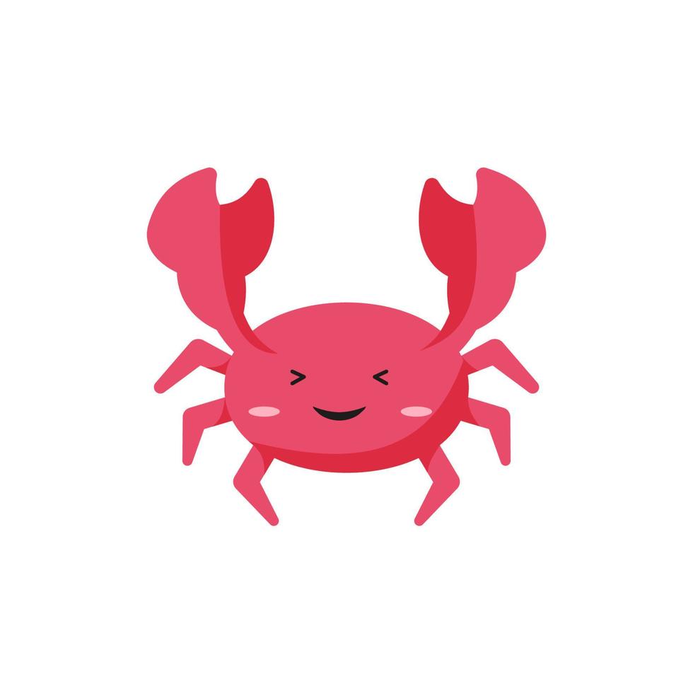 cute crab vector illustration cartoon style.