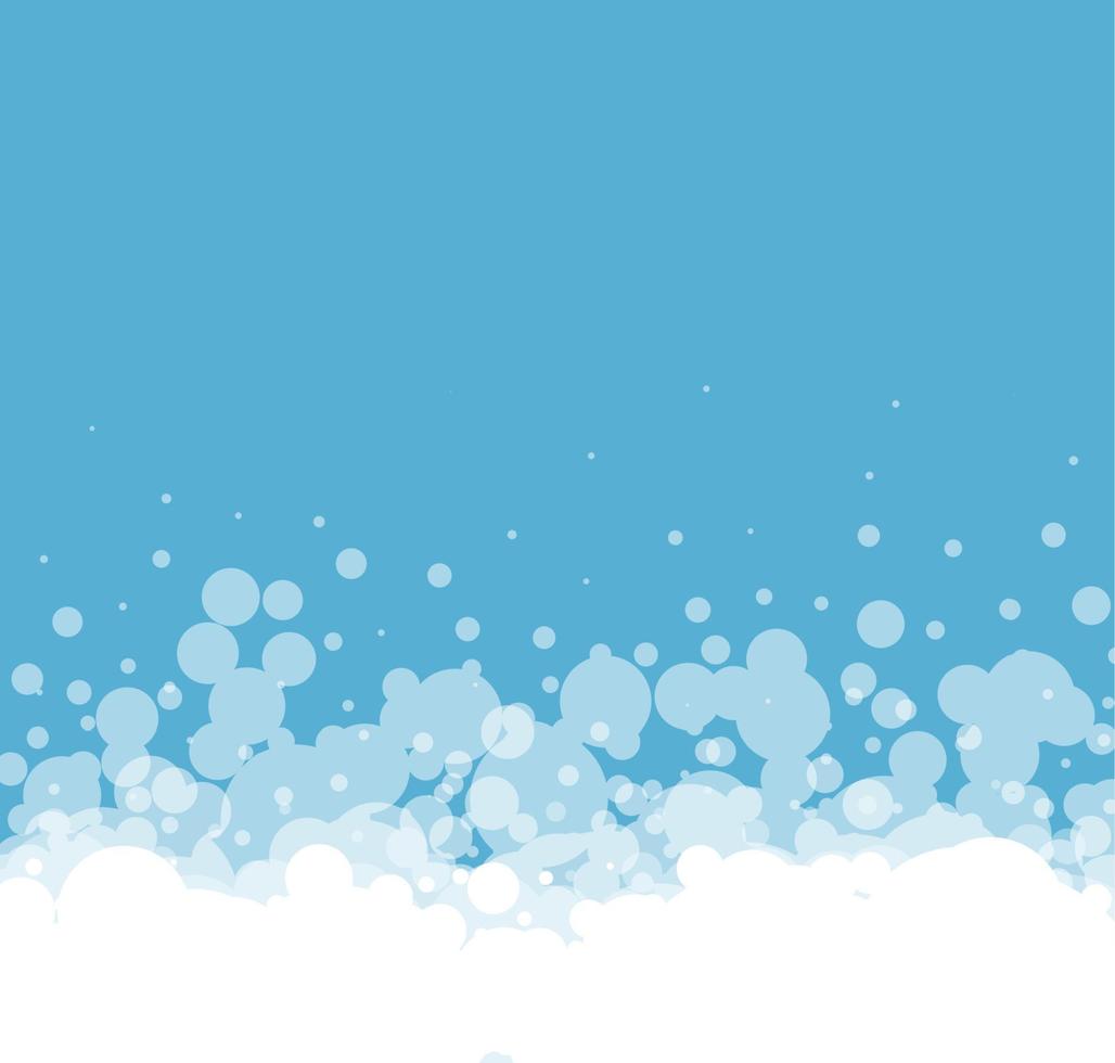 fondo vectorial de burbujas de espuma de jabón, patrón de espuma de dibujos animados. ilustración abstracta vector