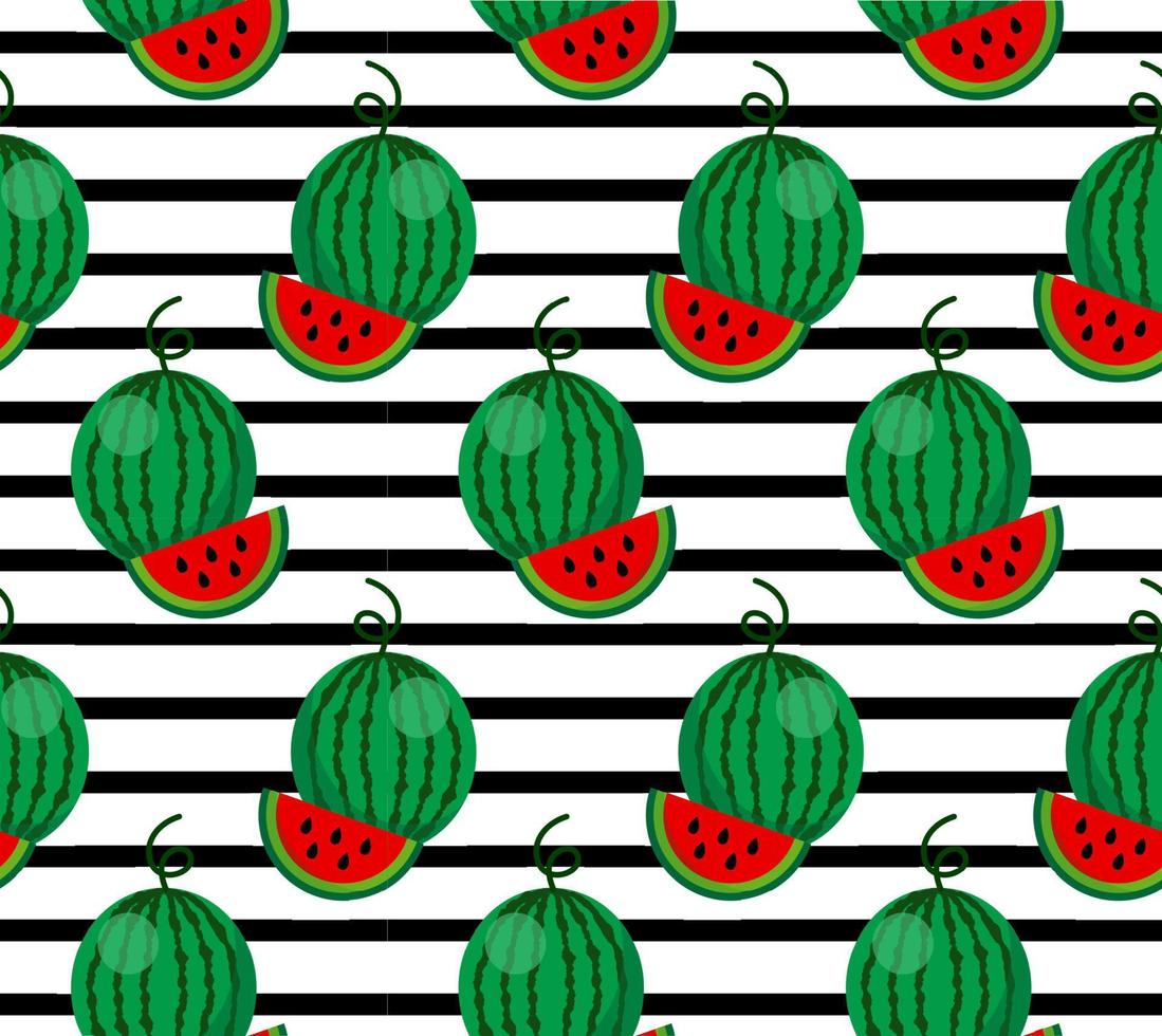 Seamless background with watermelon slices. Vector illustration. EPS 10