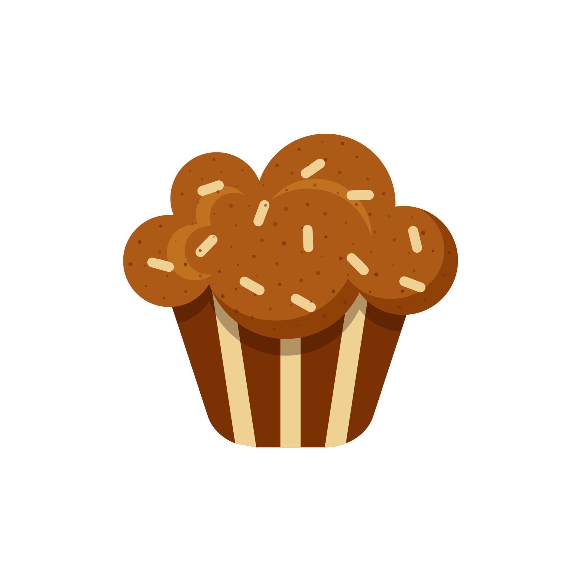 CUPCAKE PASTRY BAKING, CARTOON STYLE, INSULATED ON WHITE BACKGROUND