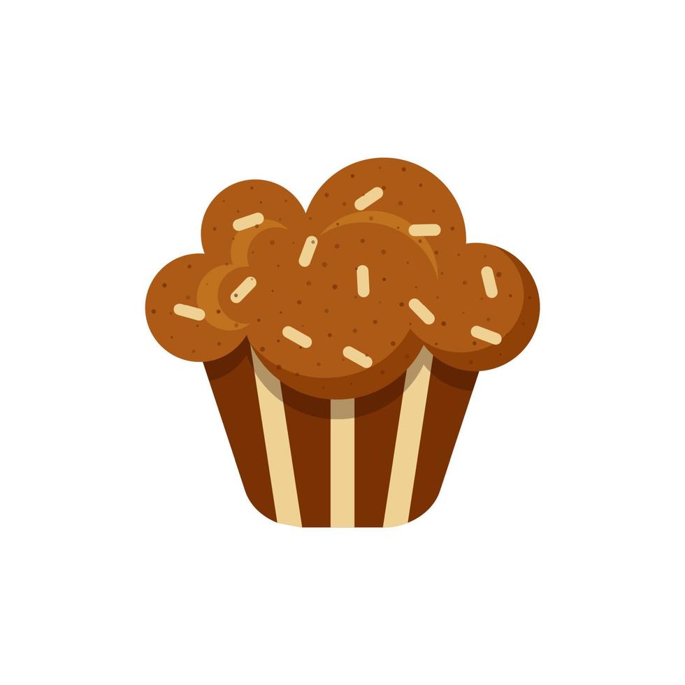 CUPCAKE PASTRY BAKING, CARTOON STYLE, INSULATED ON WHITE BACKGROUND vector