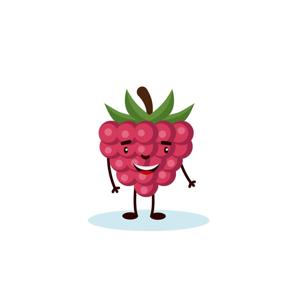 raspberry cute character, illustration for kids in cartoon style isolated on white background eps 10 vector
