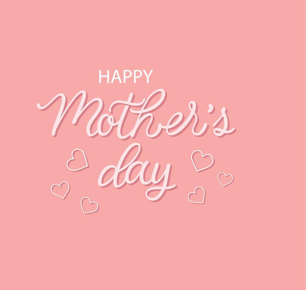 Happy Mother s Day lettering greeting card vector