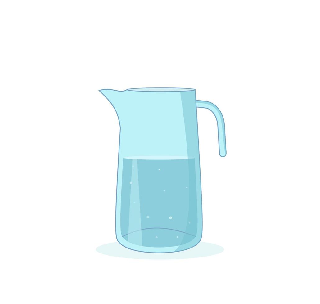 vaso de agua. beber abundante agua. estilo de dibujos animados vector
