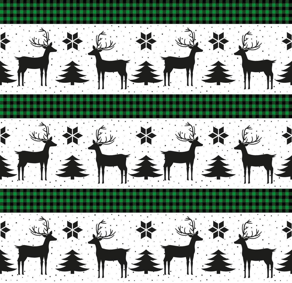 Christmas and New Year pattern at Buffalo Plaid. Festive background for design and print vector