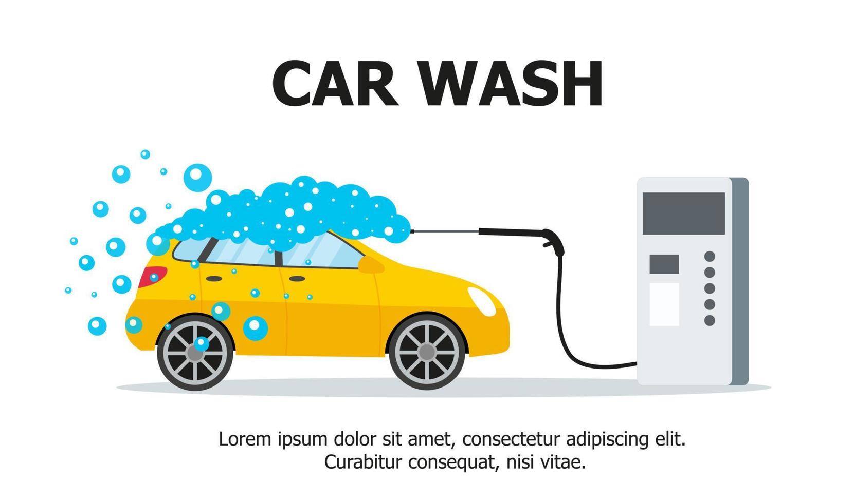 Car washing service. Web illustrations in flat style. vector