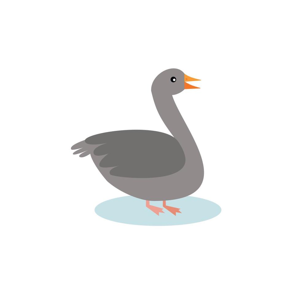 goose icon flat style on white background vector