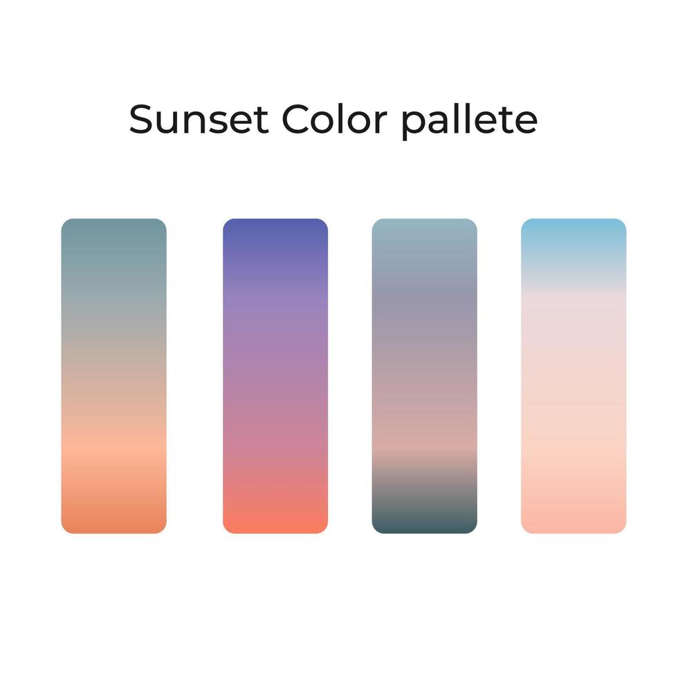 Four Sunset Color Palette For Designer vector