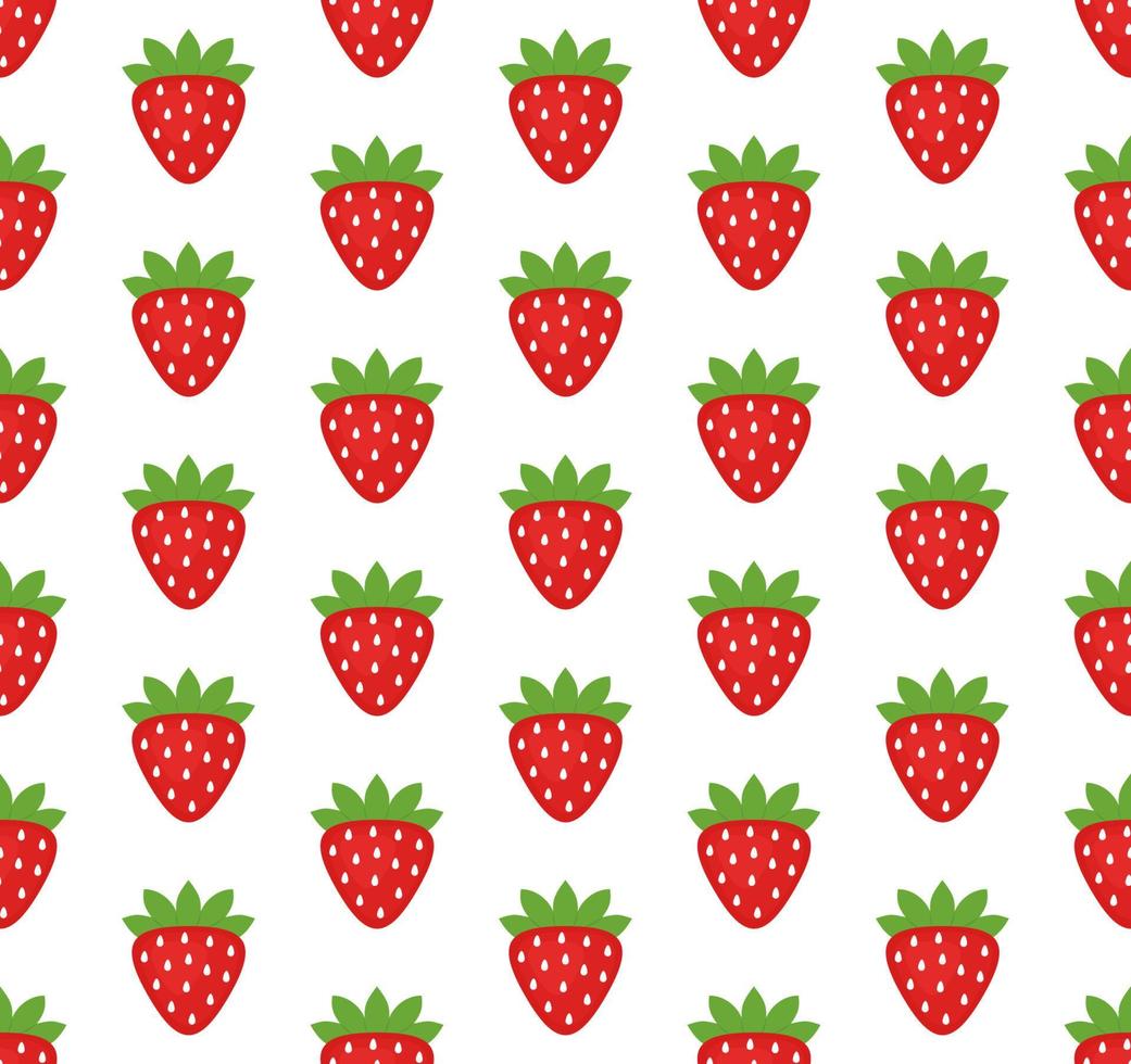 Vector seamless pattern in strawberries on a white background