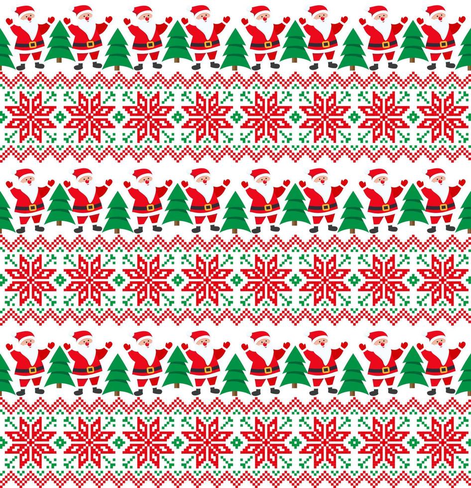 Knitted Christmas and New Year pattern. Wool Knitting Sweater Design. Wallpaper wrapping paper textile print. vector