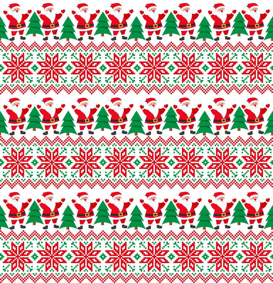 Knitted Christmas and New Year pattern. Wool Knitting Sweater Design. Wallpaper wrapping paper textile print. vector