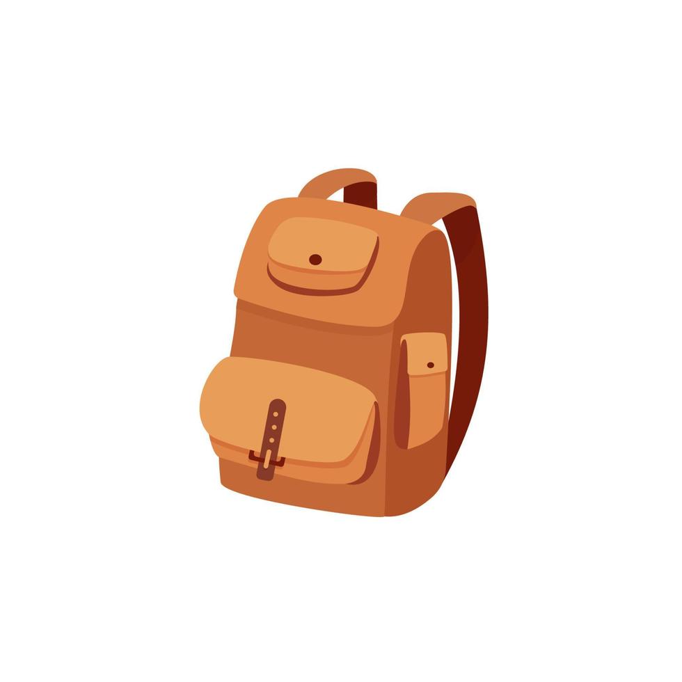 Backpack tourist isolated on white background. Vector illustration in a flat style.