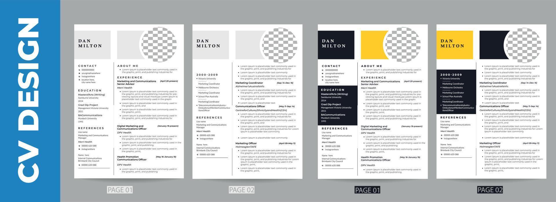 Resume Design Template and Ready to print vector