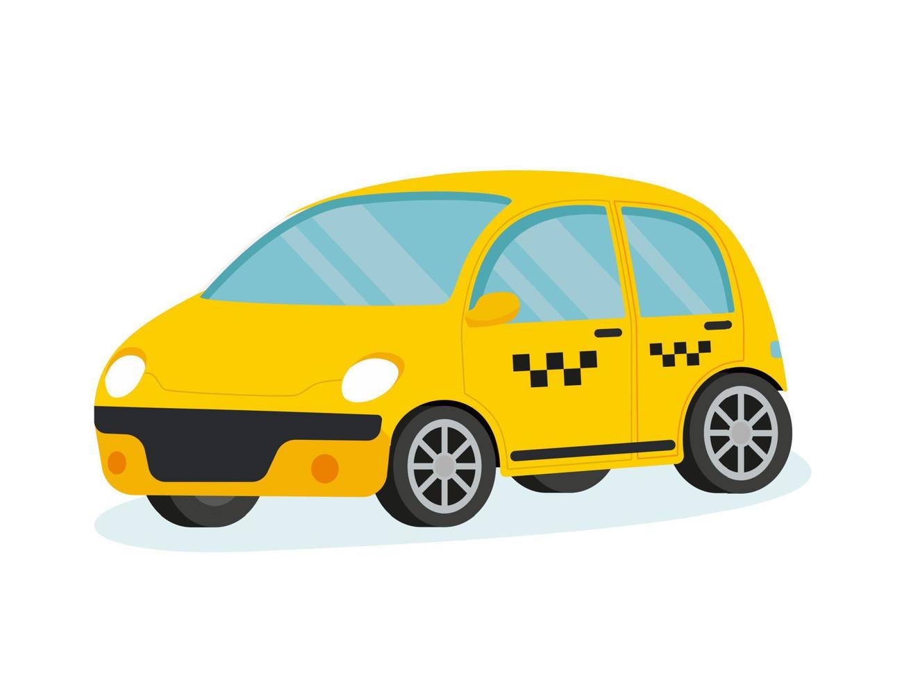 Yellow taxi. Taxi service concept. Vector illustration in flat style