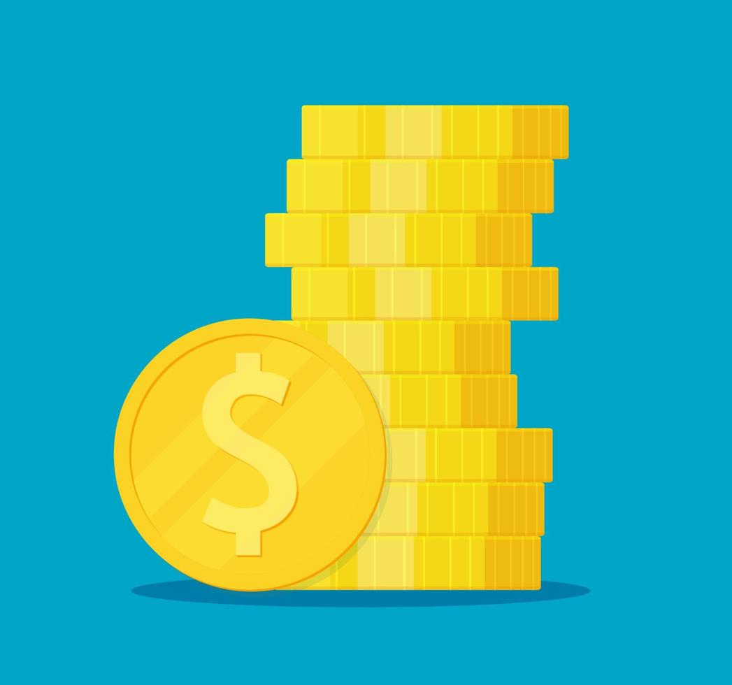Dollar coin. Vector illustration for web, mobile app in flat design.