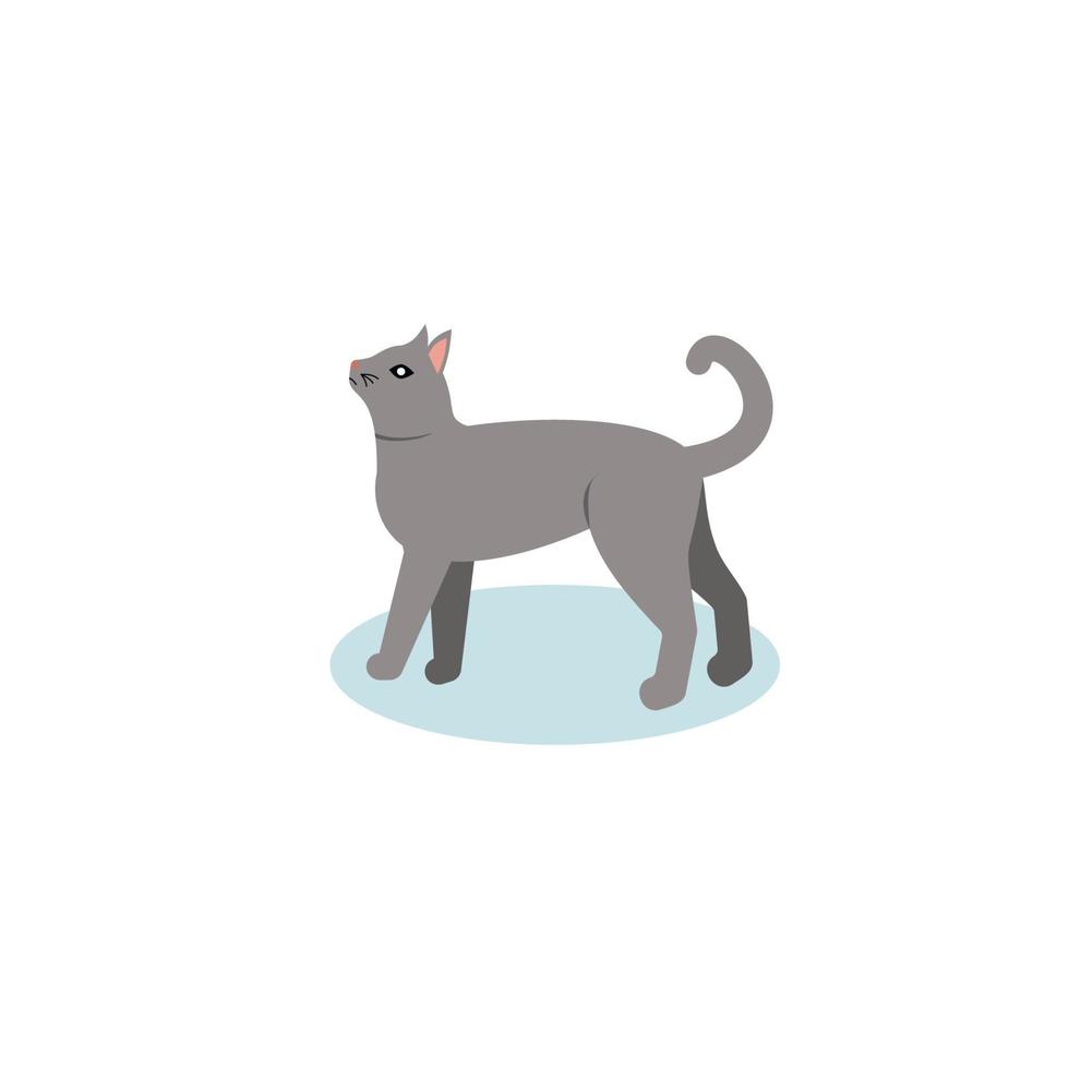 icono de gato estilo plano sobre fondo blanco vector